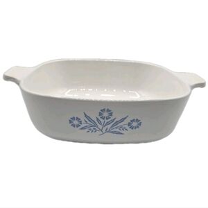Casserole Pan Corning Ware Blue Cornflower P-1-B 1 QUART Serving Vintage Antique